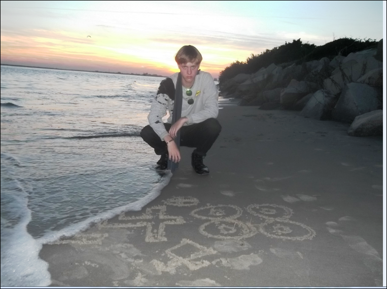Photo posted by Roof taken on a South Carolina beach in March 2015. Note the Nazi symbols both above the
