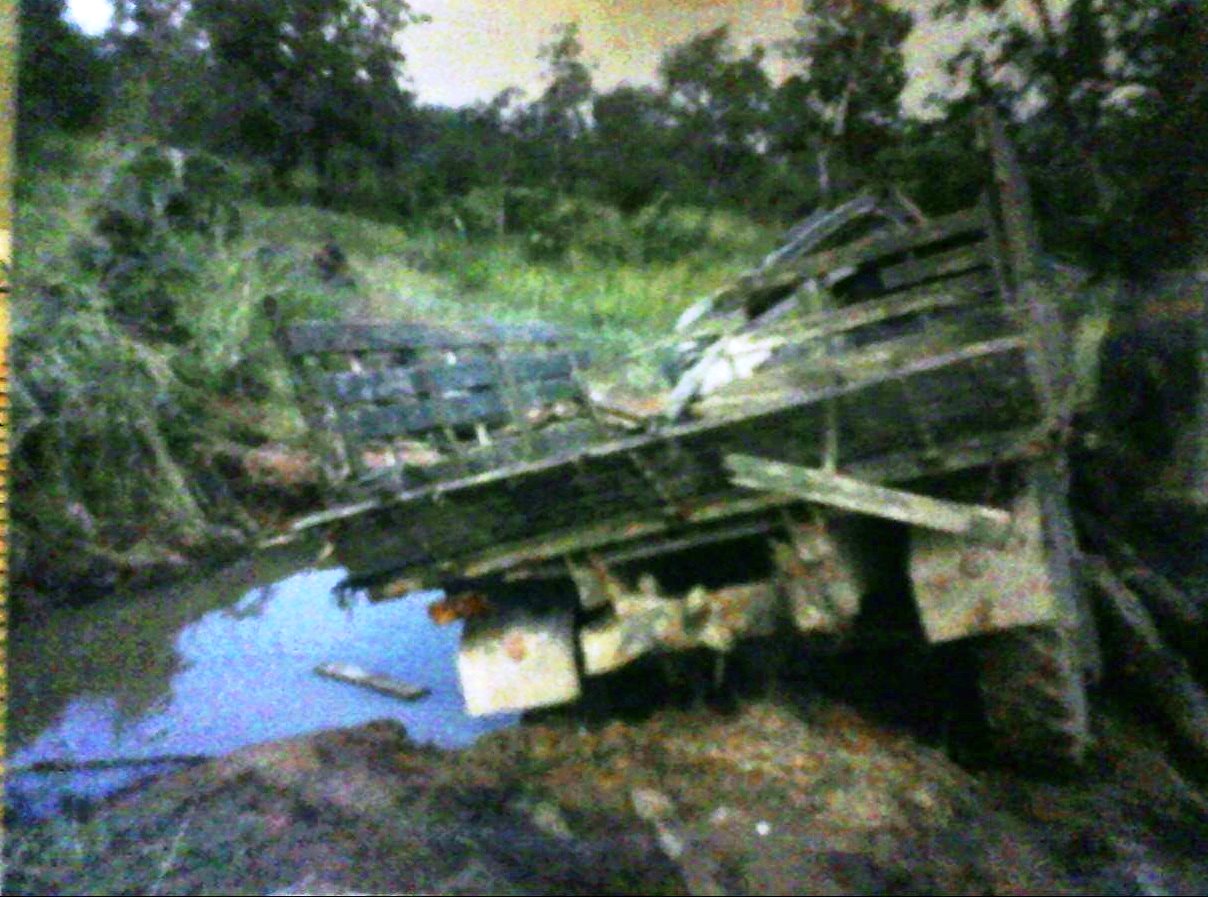 Another Photo of Russian Zil 2 1/2 ton military truck after it drove over Chinese anti-tank mines in northwest Cambodia killing many and wounding the rest of us who survived at night in the jungles near the Thai border