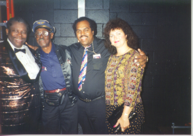 Davis (2cd from right) and B.B. King (L) and Pinetop Perkins (2cd left)