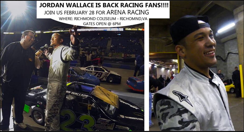 Photo posted by Jordan Wallace car racing manager, Blake Fisher, of J T Wallace Racing,on Fisher's Facebook page February 2015