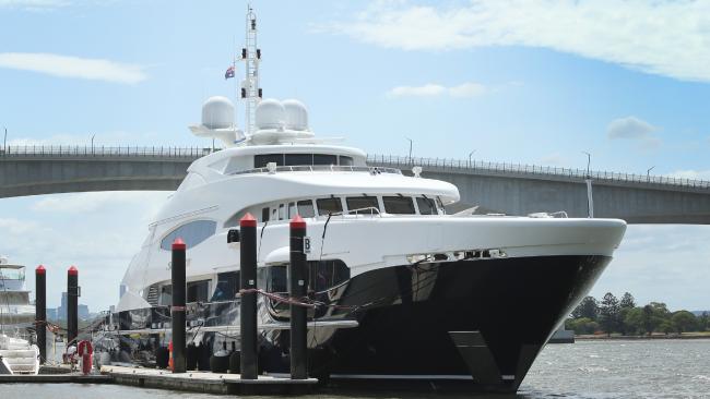 Lesin's yacht now abandoned in Brisbane Australia