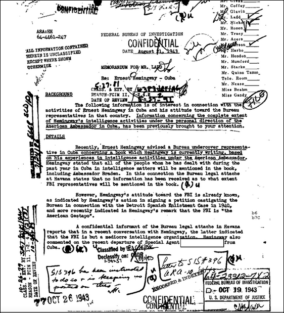 AUG 1943 FBI RE EH BOOK