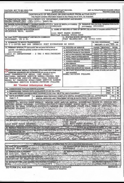 Track Pailin's official military service record