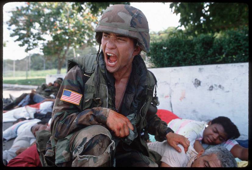 Photo by Christopher Morris in Panama during the 1989 U.S. invasion in 1989. The three other photographers with him were all shot
